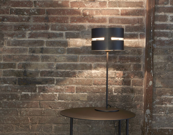 table luz oculta metal lamp